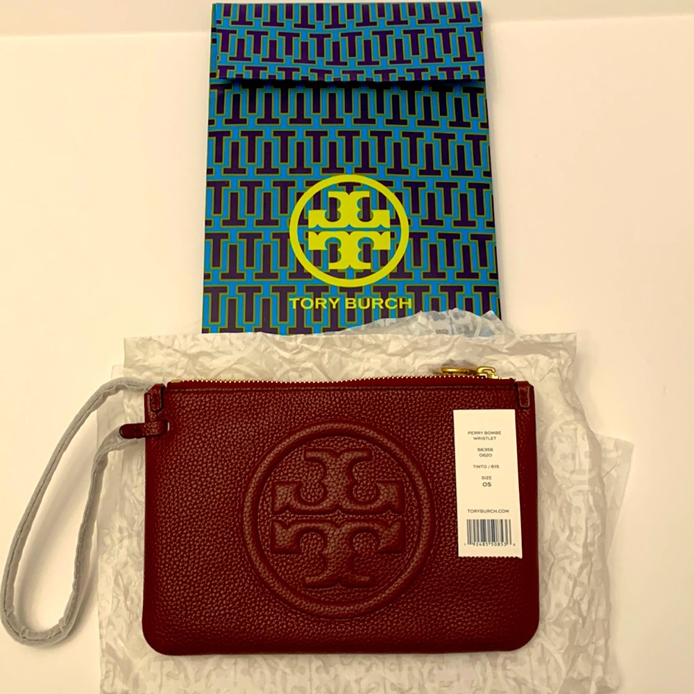 Tory Burch Perry Bombe Wristlet Tinto/615. NWT.